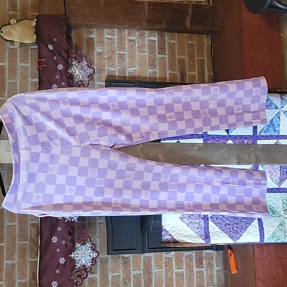 New Juicy Coutour Velour Pants. Purple Checker - Picture 4 of 4